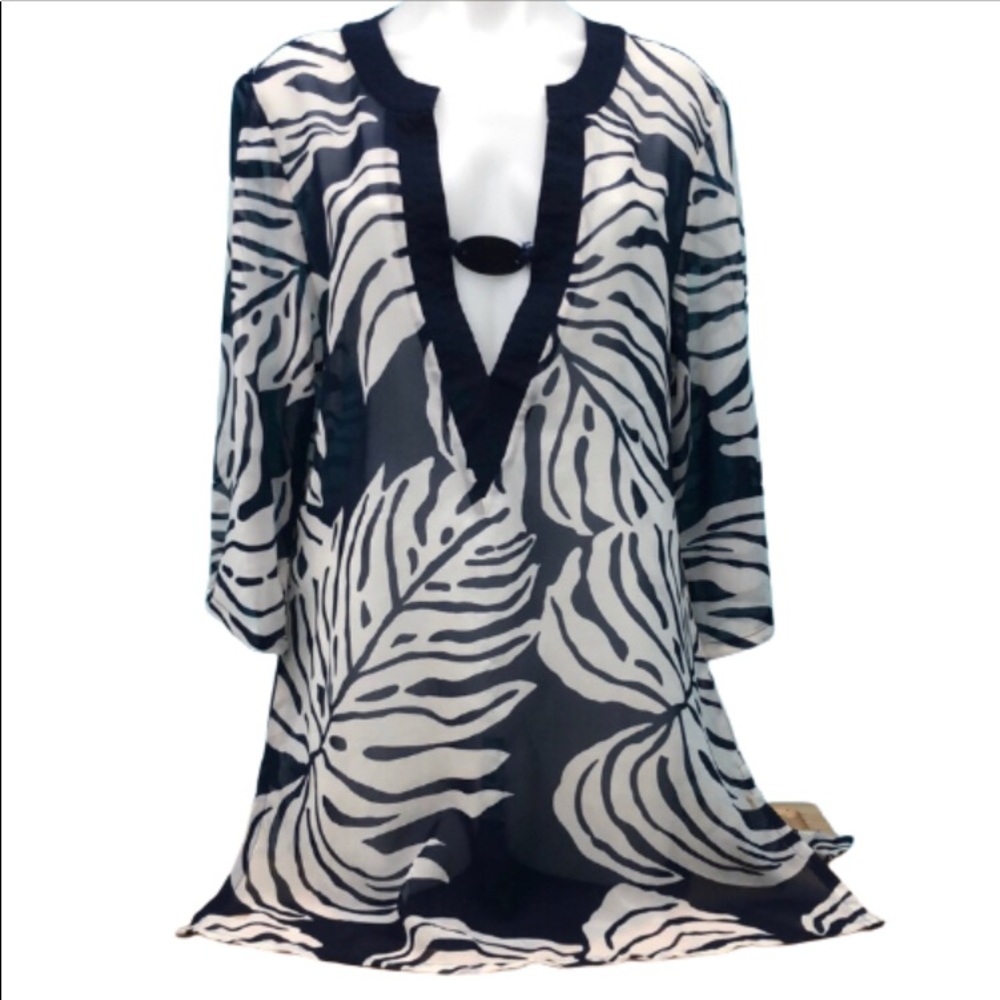 CLUB Z COLLECTION navy/white swim coverup